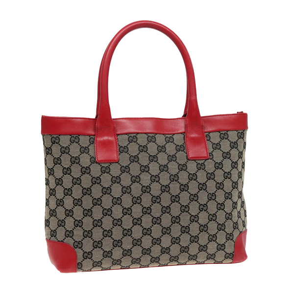 GUCCI GG Canvas Hand Bag Beige Red 002 1119 Auth 79632 - Picture 1 of 16